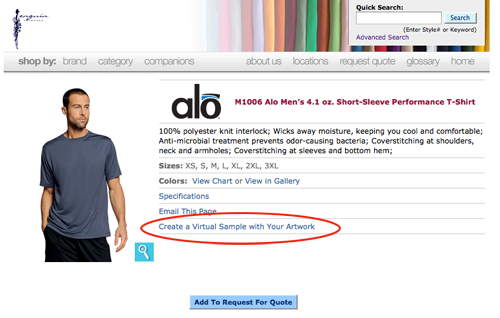 Click Create a Virtual Sample of your Artwork.